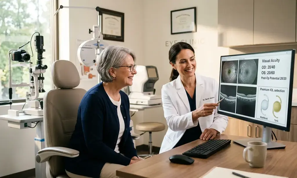 Doctor and patient discussing tecnis puresee