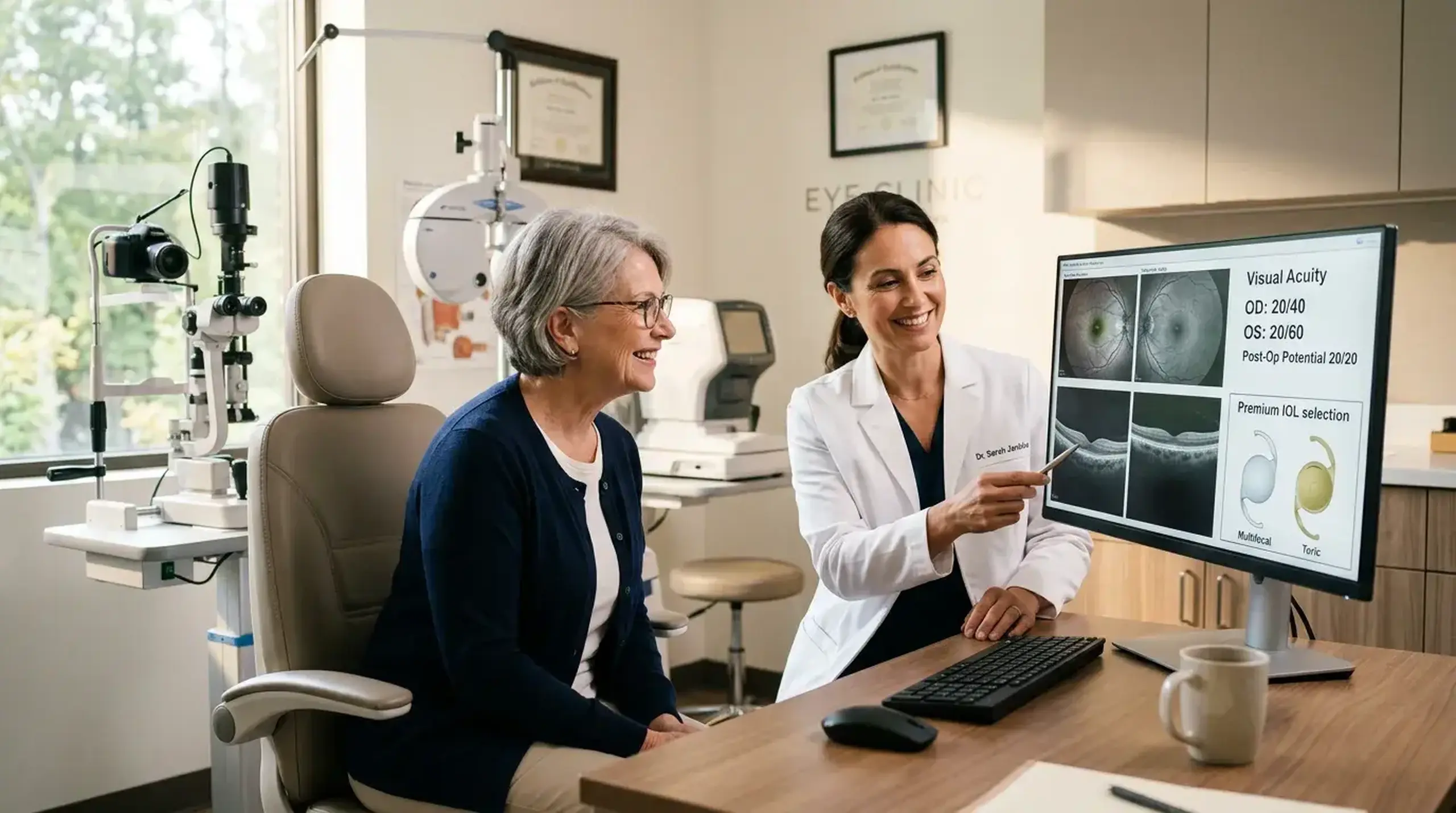 Doctor and patient discussing tecnis puresee