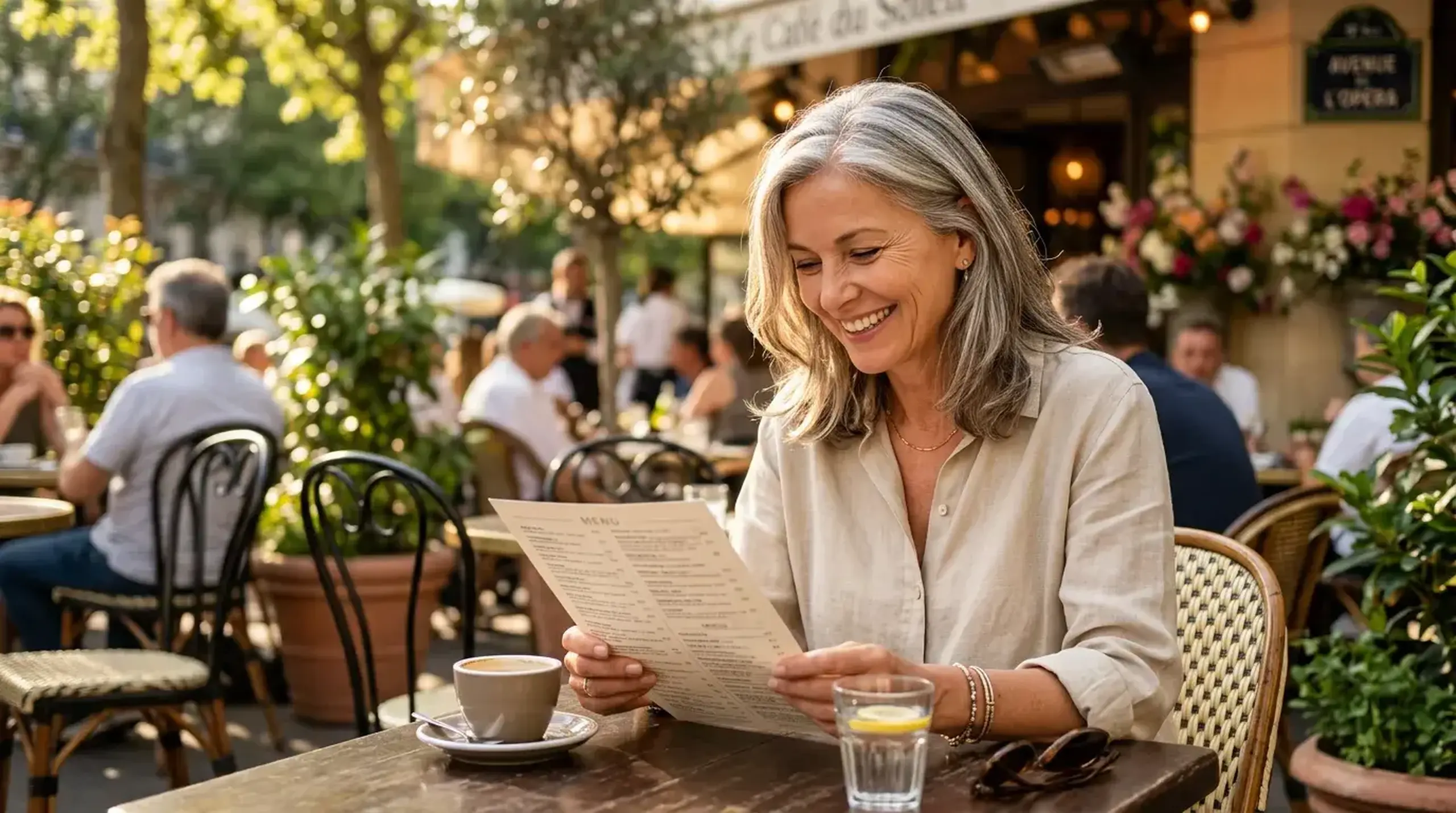 Happy woman after refractive lens exchange surgery